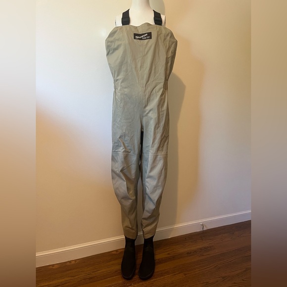 Simms GoreTex Waders FISHING Stocking foot Women Size L Made In USA Simms Belt - Picture 1 of 14